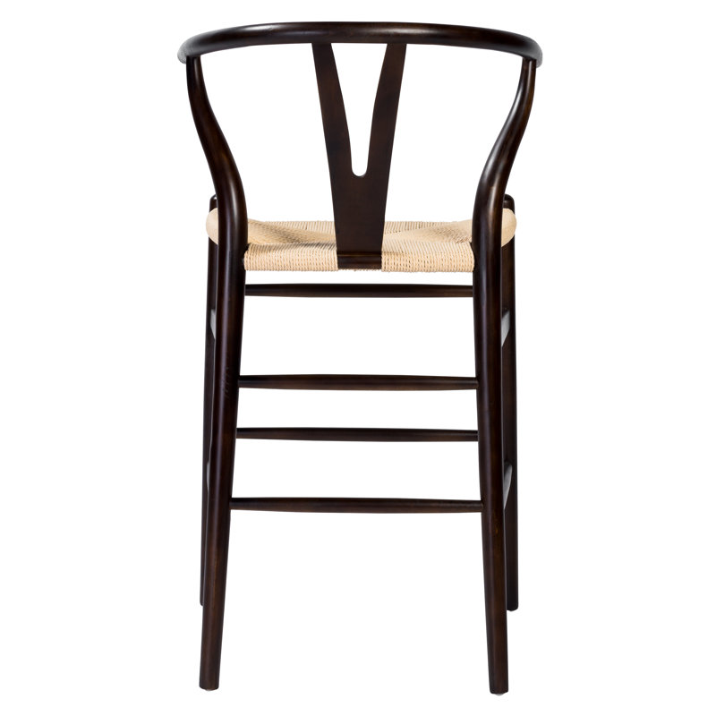 Tabouret de bar / de comptoir en bois massif Fairbanks, Tabouret de comptoir (siège d'une hauteur de 26 p, Noyer, Naturel