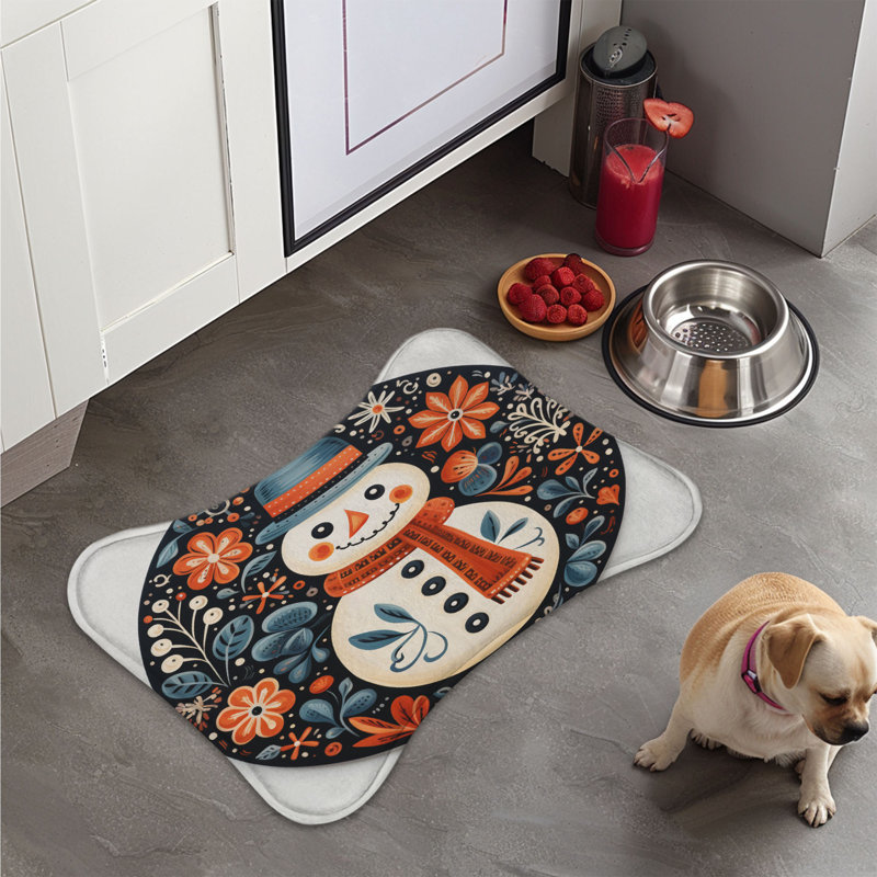 Tapis à motif de bonhomme de neige scandinave 1 pièce, Petit (14 po)