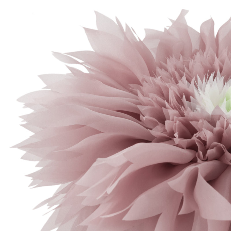 12" Pink Satin 3D Floral Accent Pillow