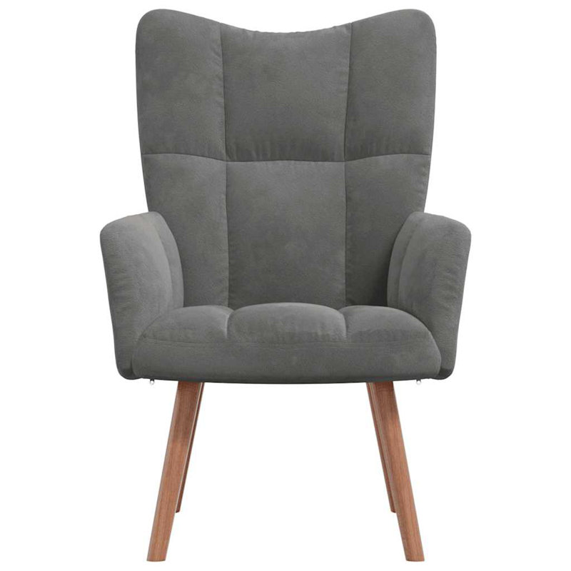 Hrithika Upholstered Armchair, Dark Gray Polyester