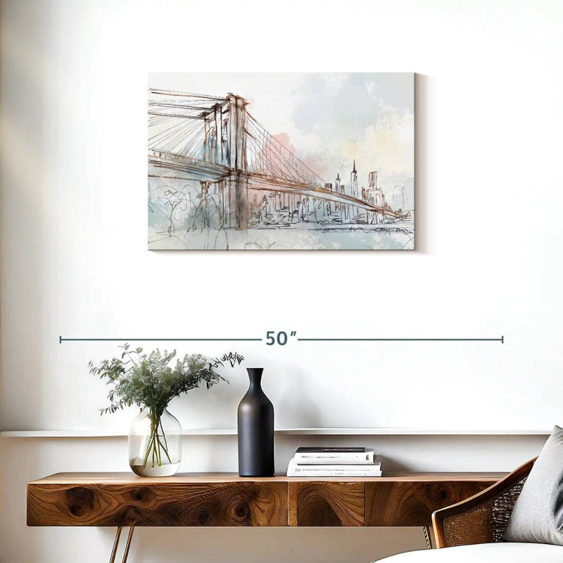 Blush Brooklyn Bridge, H 20 po x l 30 po