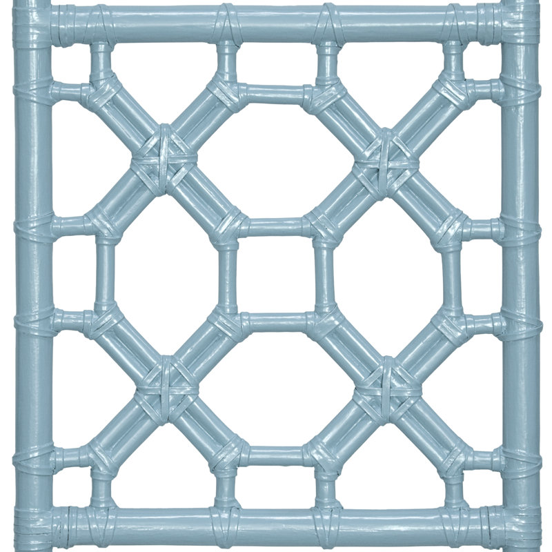 Rattan Open-Frame Headboard, King, Pool Blue