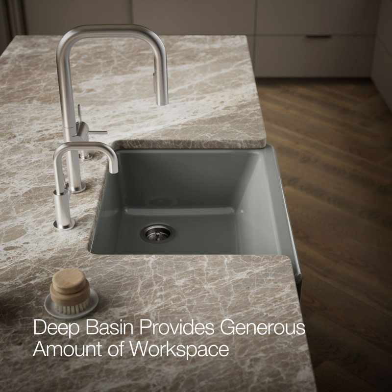 Whitehaven® 30" L x 22" W Farmhouse Kitchen Sink, Thunder Gray