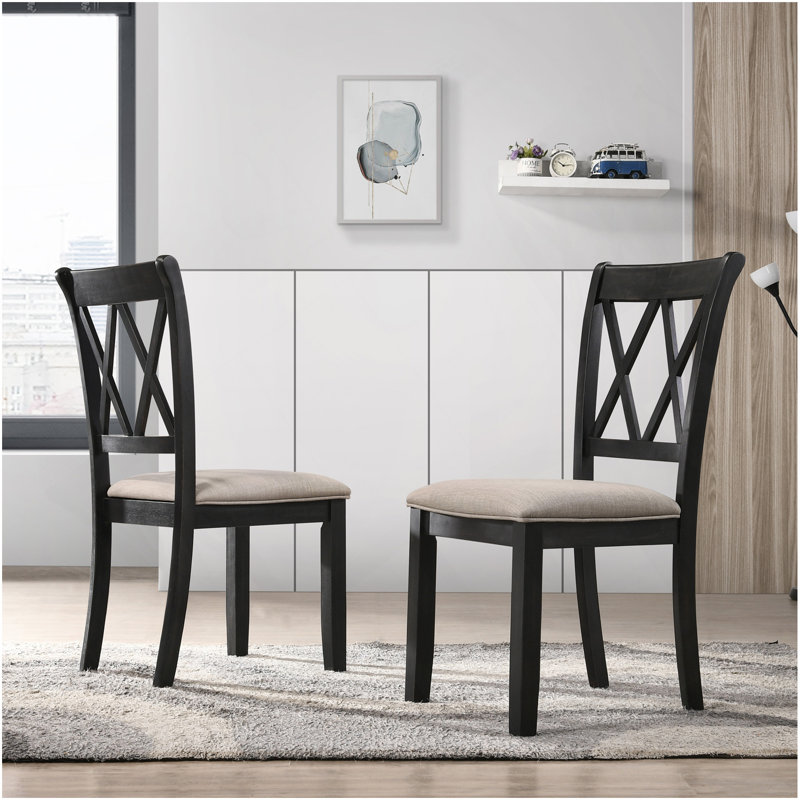 Chaise de salle à manger rembourrée Windvale, Noir