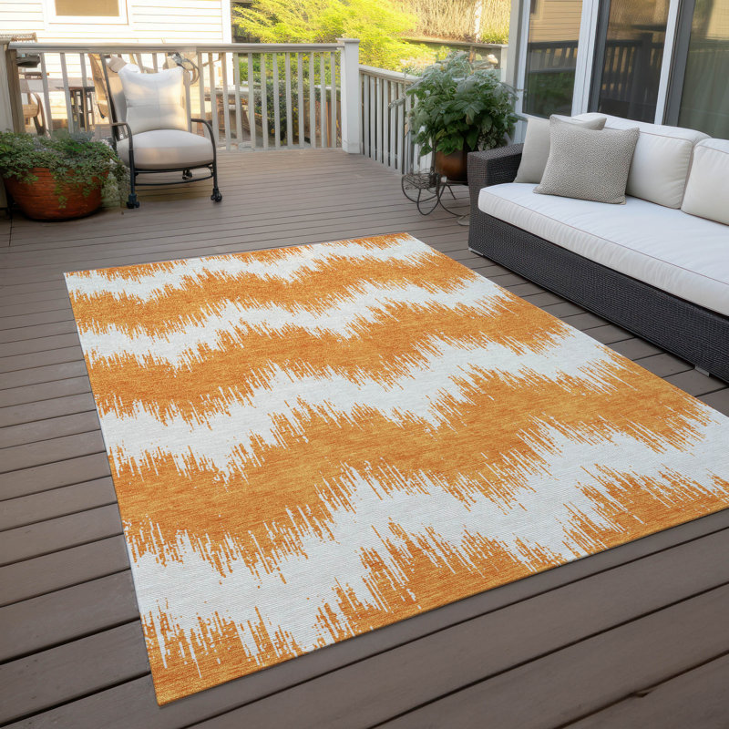Malek Indoor/Outdoor Area Rug with Non-Slip Backing, Rectangle 5' x 7'6"