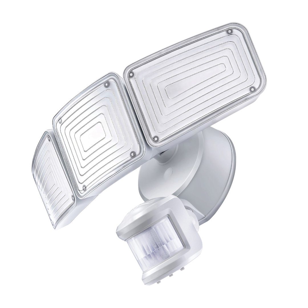 50 Watt 3 - Head LED Dusk to Dawn Outdoor Security Flood Light with Motion Sensor and Timer Home Zone Security