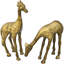 Handmade Americana Brass Giraffe Figurines- S/2