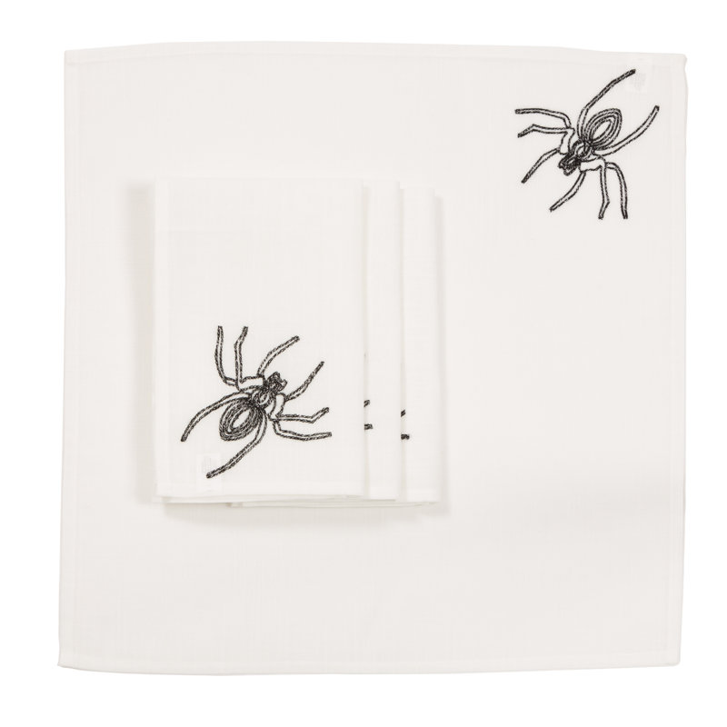 Harley Polyester Animals/Nature Square Napkin, White