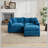 Cloud Sofa LoveSeat, Modern Sectional Couch for Living Room, Bedroom, and Apartment, Comfy Double Layer Upholstered Seat Cushion, Breathable Chenille Fabric-667841145-667841092-667841088