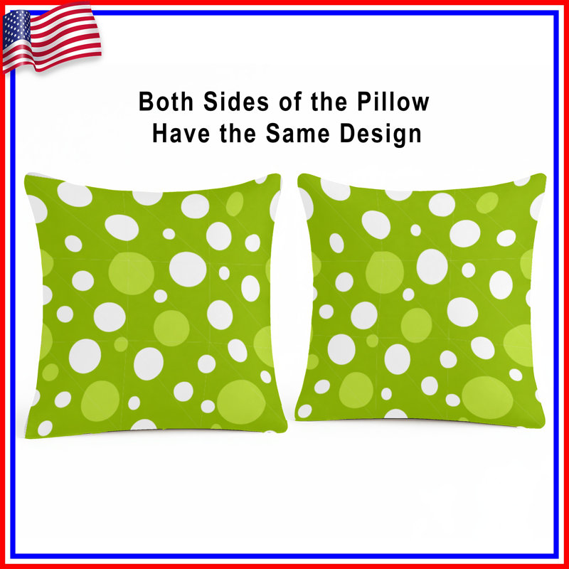 Polka Dots Throw Pillow, Pattern Double Sided Pillows, 16 x 16 inches