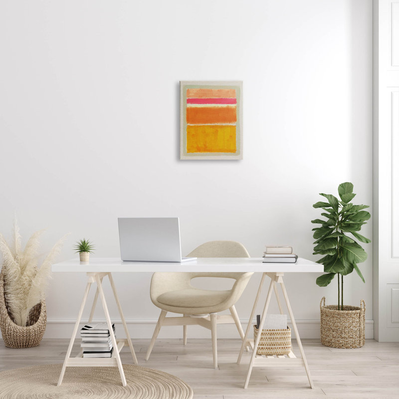 Varied Orange Stripes Arrangement by Victoria Barnes - Wrapped Canvas Painting, 20" H x 16" W x 1.5" D