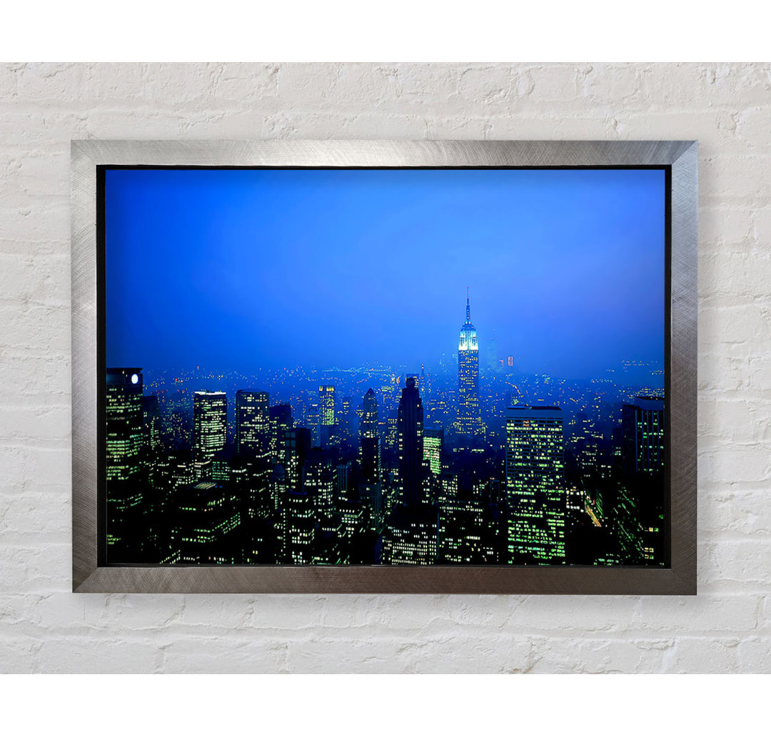 New York City Blue Mist At Night - Einzelne Bilderrahmen Kunstdrucke