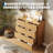38" Tall Fluted 4 Drawer Dresser with Metal Handles, Modern Wood Storage Chest-1525701994