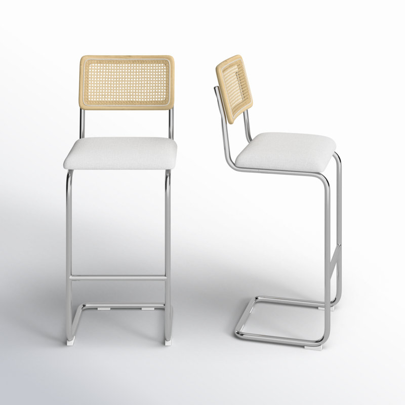 Walsh Linen Bar & Counter Stool, Bar Stool (30” Seat Height), White