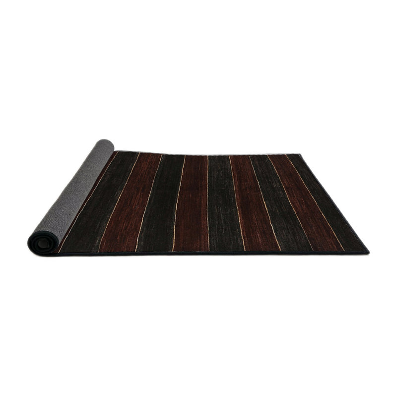 Tapis contemporain noir / brun, Carré 4 pi
