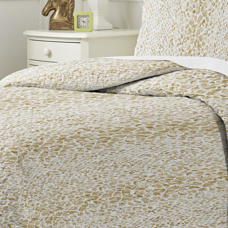 Ensemble de courtepointe en percale de coton moderne 2 pièces Pointehaven, Serpent jaune moderne
