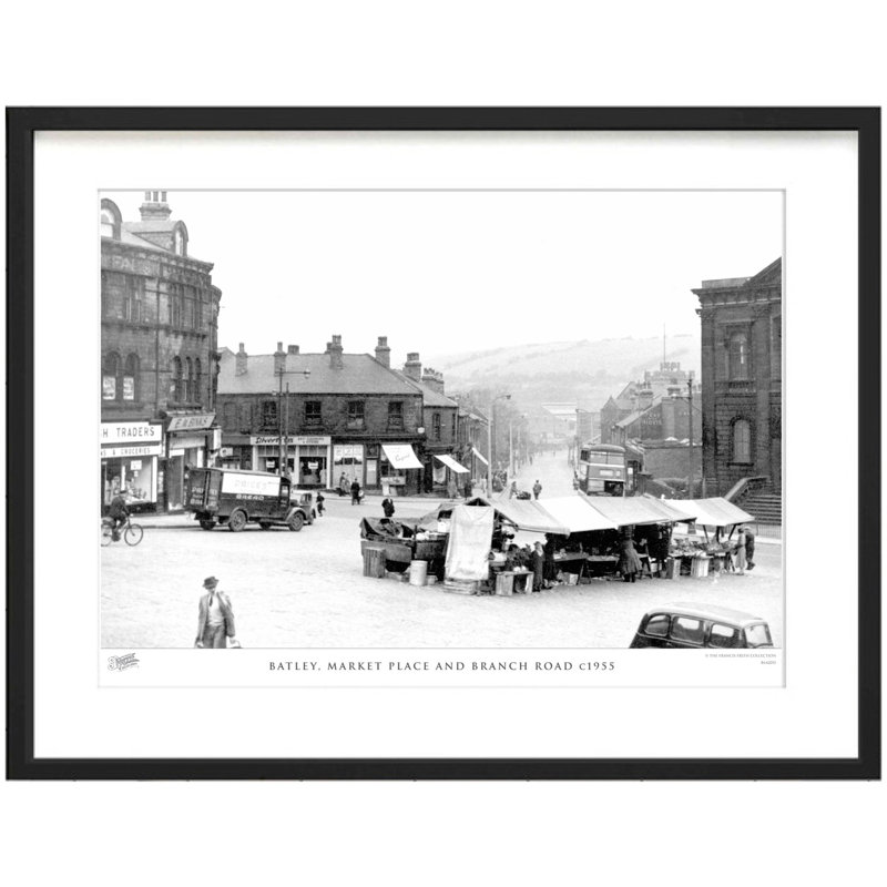 Batley, Market Place And Branch Road C1955 - Single Picture Frame Print, 60cm H x 80cm W x 2.3cm D