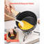 Casserole de 2,5 pte, casserole antiadhésive avec couvercle en verre trempé, casserole de cuisson polyvalente avec poignée détachable, petite casserole de cuisine avec revêtement, compatible avec l'induction, noir