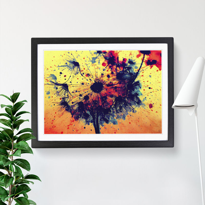 Dandelion Splash - Framed Print, Black, 46cm H x 64cm W x 2cm D