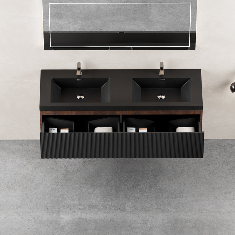 Meuble-lavabo flottant avec lavabo, 59"
