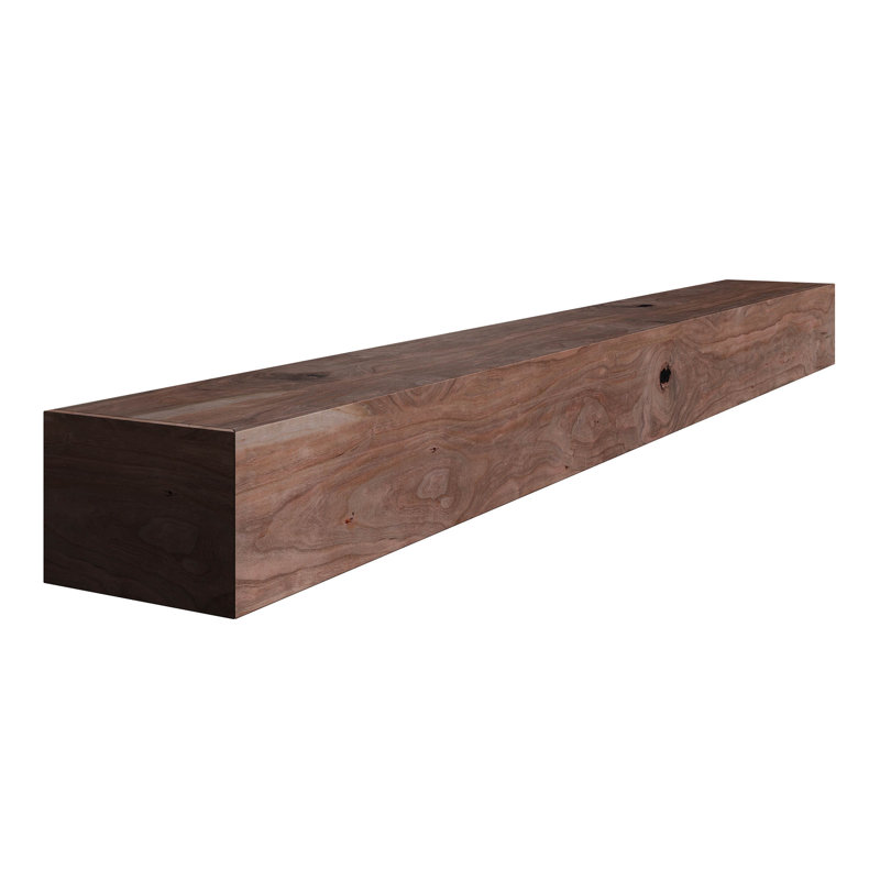 5 In. D X 7.25 In. W X 72 In. L Unfinished White Oak Wood Mantel, 48" L, Rustic Cherry