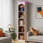 71" Tall Narrow Bookcase with 5-Tier Storage, Modern Cube Bookshelf-129159882