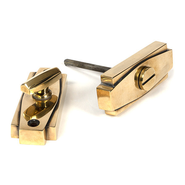 Art Deco Thumbturn, Aged Brass