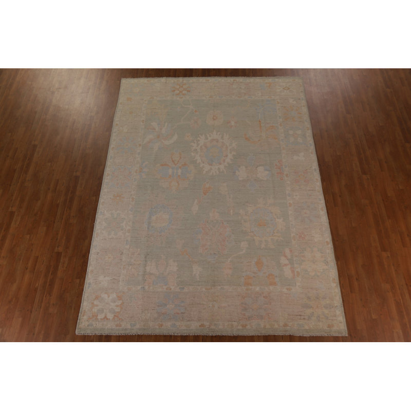 Floral Oushak Vegetable Dye Area Rug
