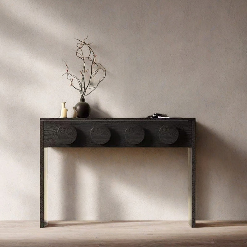 Mid-Century Modern Solid Wood Entryway Console, 31.5" H x 47.2" W x 13.8" D