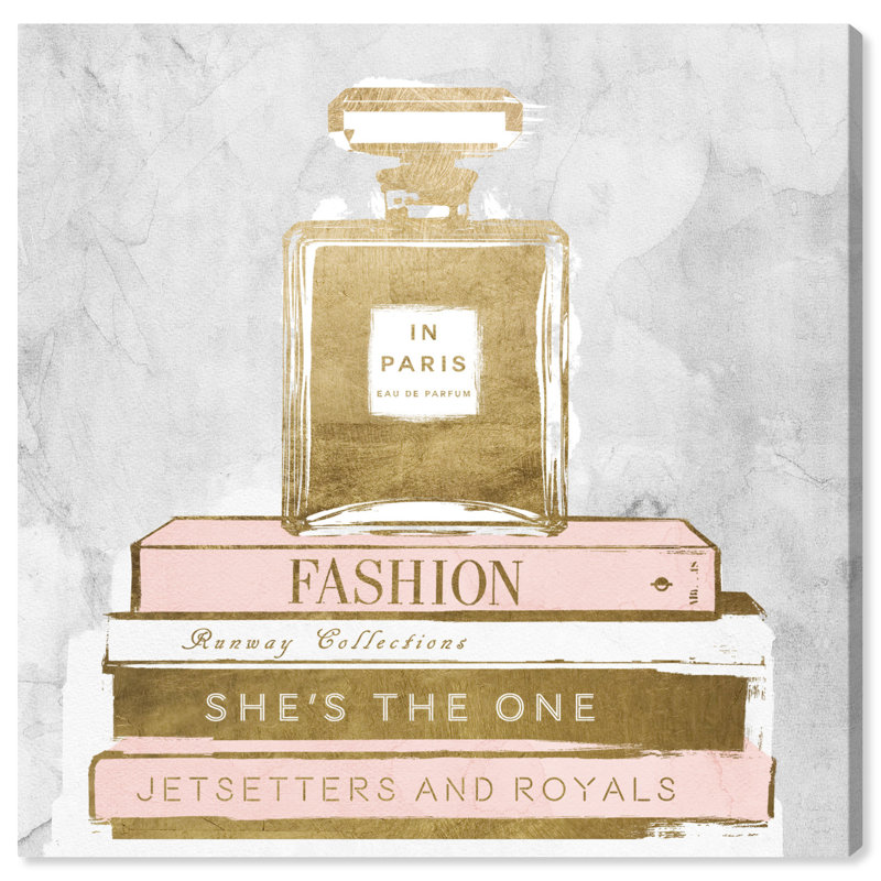«Perfume and Books Gray», impression, Toile tendue, H 30 po x l 30 po x P 1,5 po