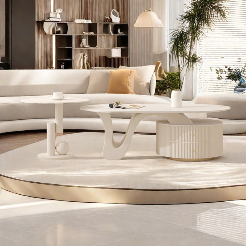 Table basse moderne moderne, H 18,5 po x L 39,4 po x l 23,6 po