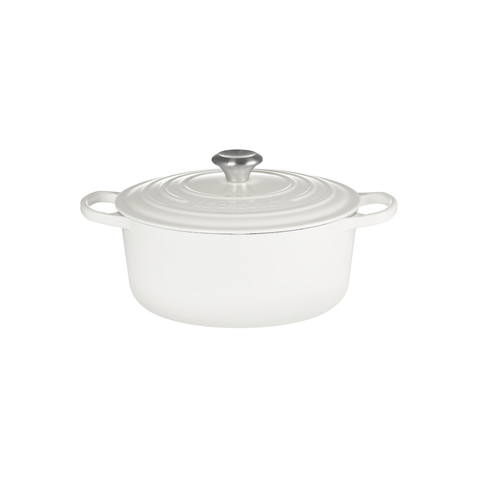 Le Creuset Signature Enameled Cast Iron Round Dutch Oven with Lid, 4.5 quarts, White