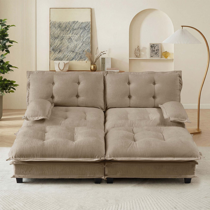Canapé modulaire à assise profonde, Café clair