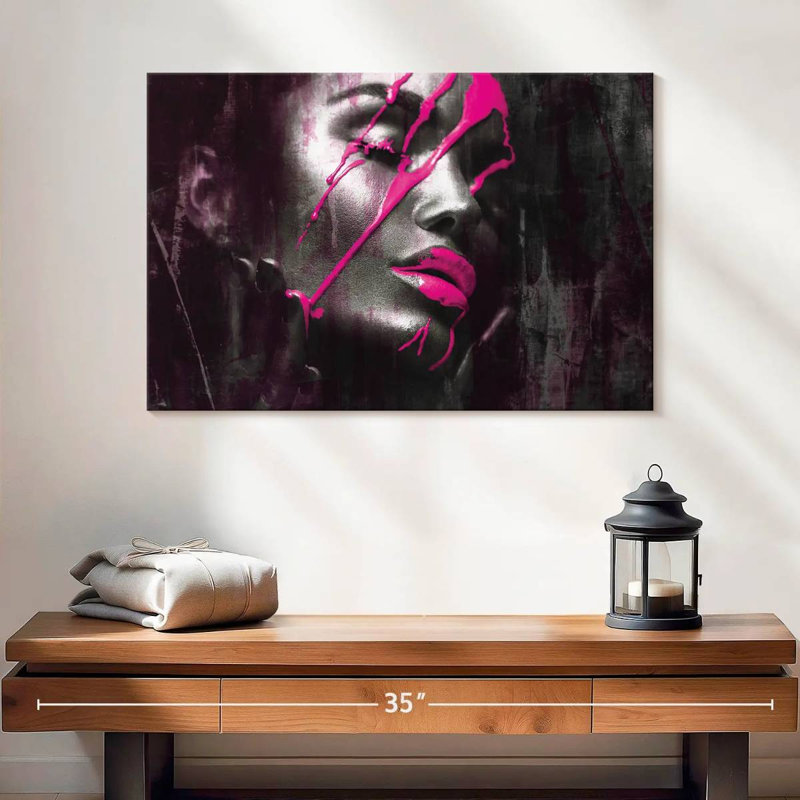 Goutte de peinture mauve Leisha, H 16 po x l 24 po