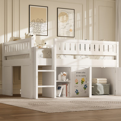 Loft Bed With Storage Cabinet And Chalkboard