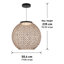 Luminaire suspendu à DEL Bayara Home ™ Ayara Exotic, noir et rotin