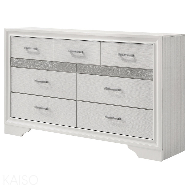 Commode blanche à 9 tiroirs, Blanc