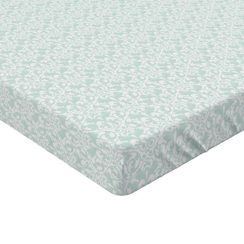 Drap-housse Ambesonne, Drap-housse grand, Vert menthe pâle / floral
