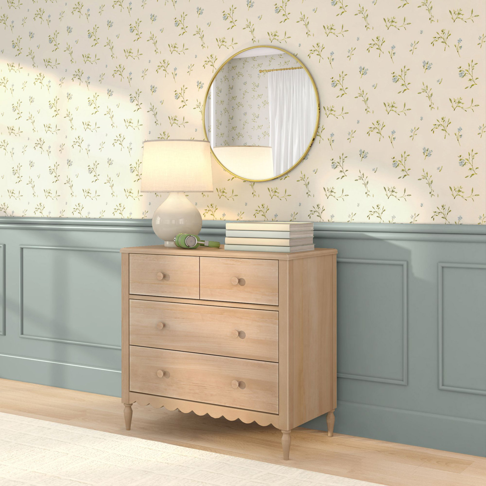 Charlotte 4 Drawer Dresser, Pecan, Blonde