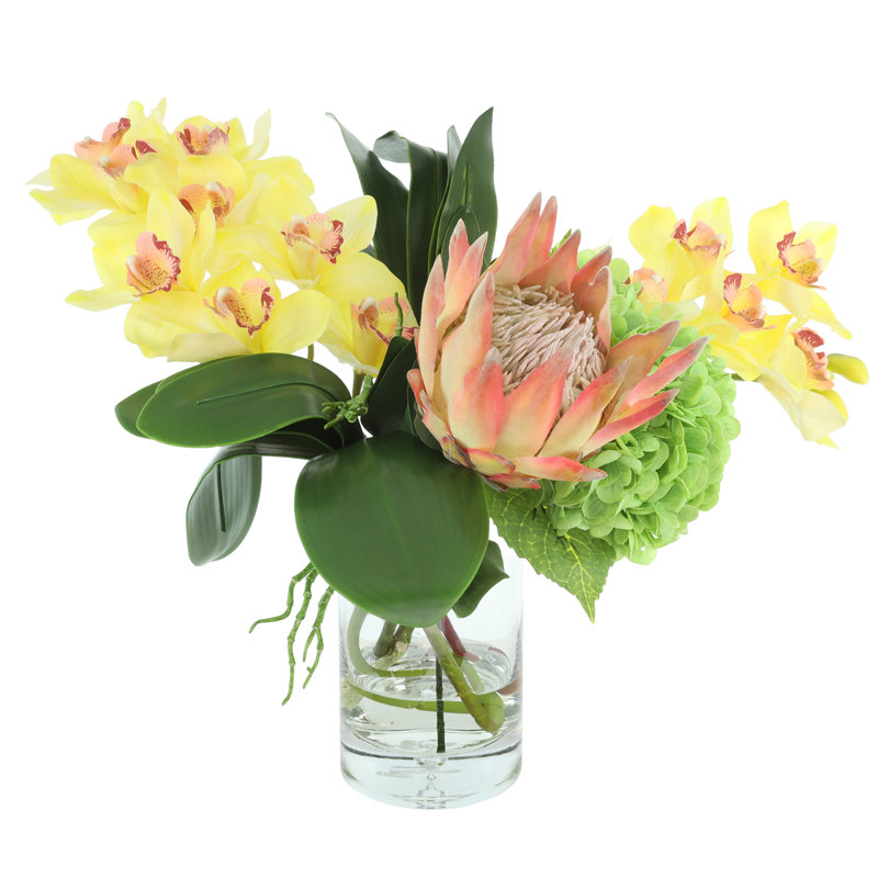 Darla Orchid, Hydrangea and Protea Arrangement