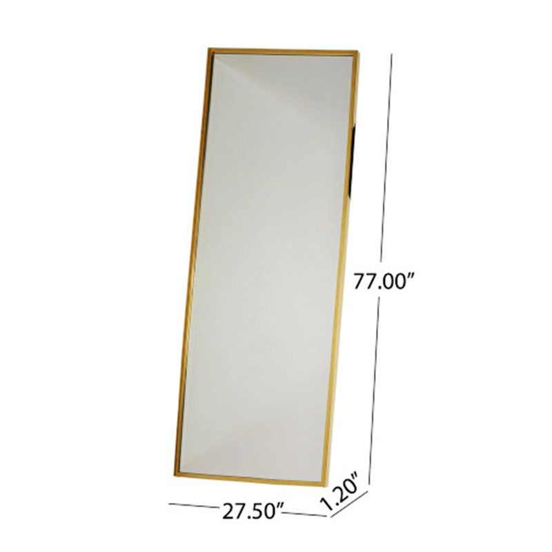 Miroir rectangulaire avec cadre en acier inoxydable