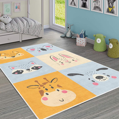 Luxurious Woven Carpet, 4.6 x 7.2 Feet | 100% Polyester, Non-Slip Felt Dot Underside, 0.4 in Pile Height | Machine Washable, Durable Raschel Knitting, Digital Printing | Perfect for Living Room & Bedroom Décor