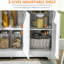Buffet moderne blanc avec 2 tiroirs et tablettes réglables pour rangement, rangement soigné