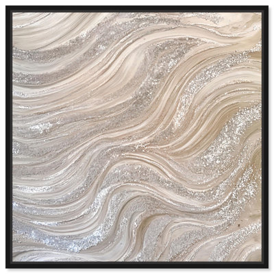 Silver Waves I Canvas Minimalist Abstract by Art Remedy