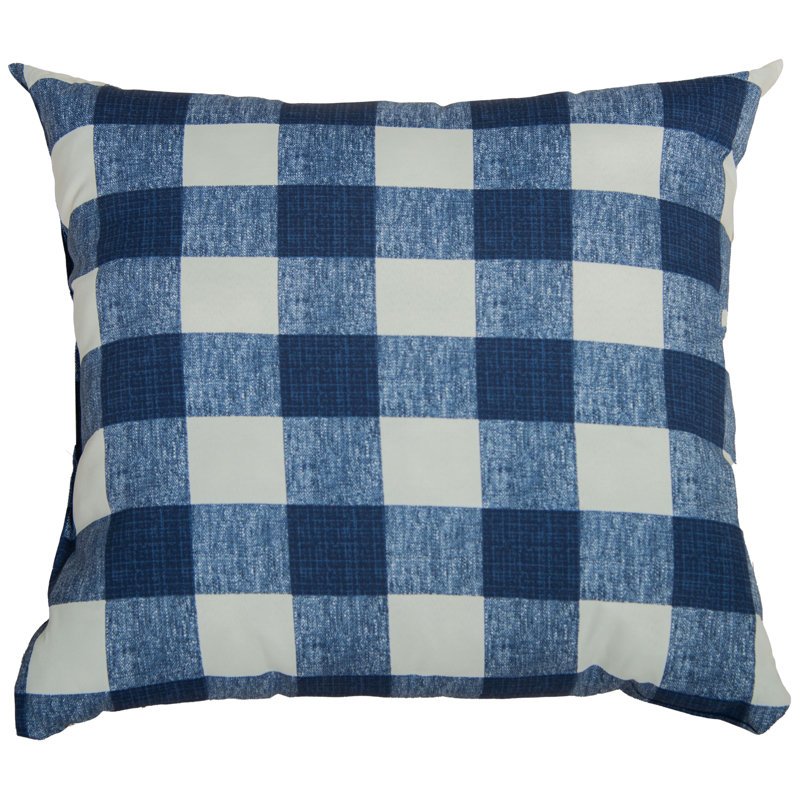 Housse et insert de coussin décoratif carré en polyester , Blanc / bleu marine