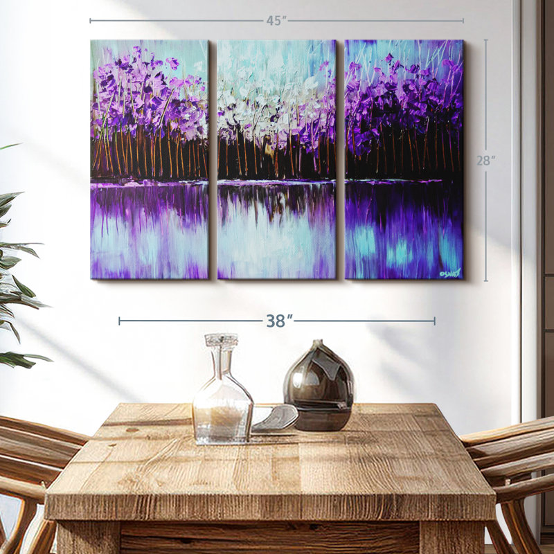 «Purple Reflection I» sur toile, H 28 po x l 45 po
