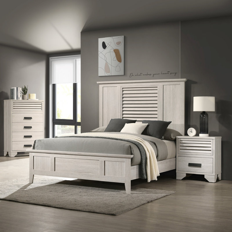 Mobilier de chambre à coucher avec 1 poignée et 5 tiroirs de style contemporain