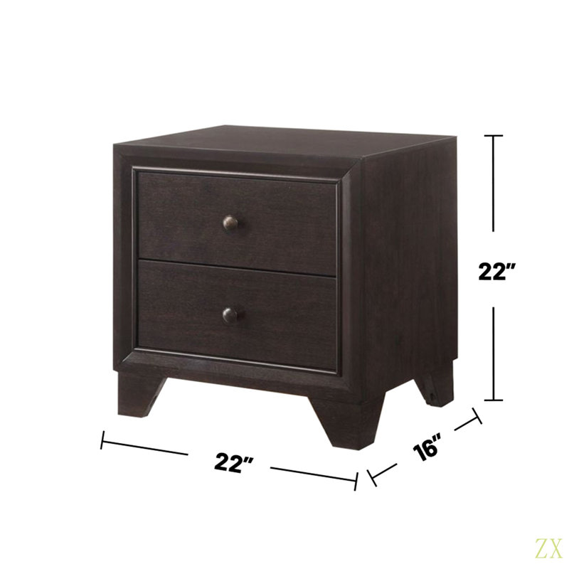 Table de chevet en bois avec 2 tiroirs pour la chambre à coucher, le salon et le placard
