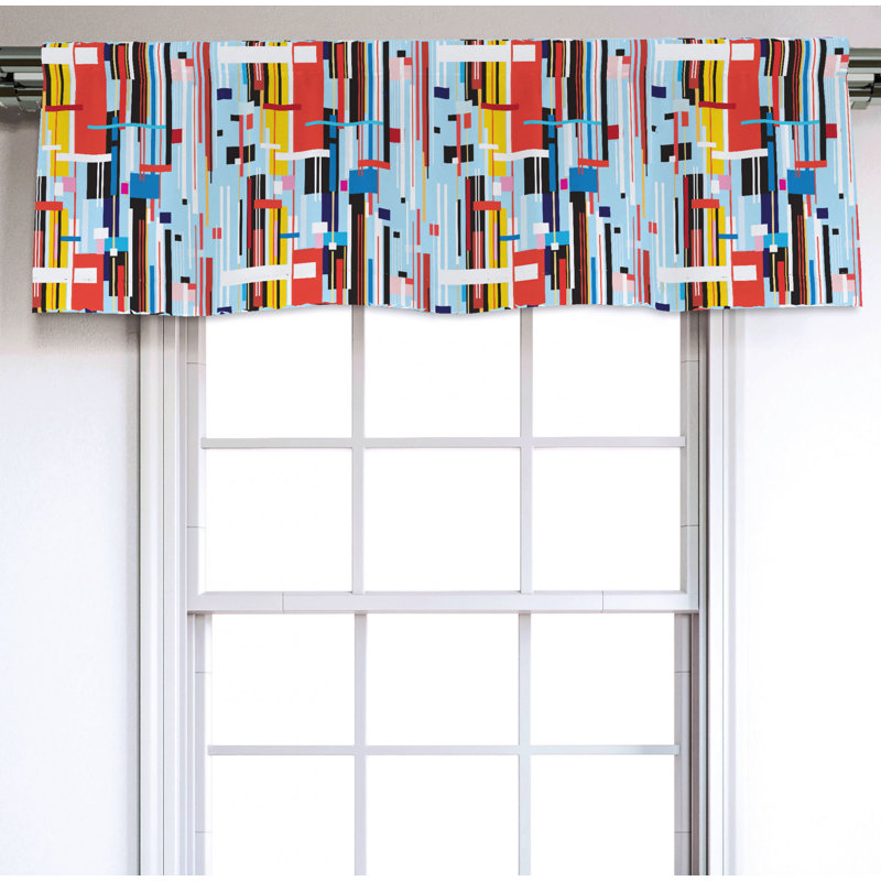 Sateen Abstract Ruffled Window Valance