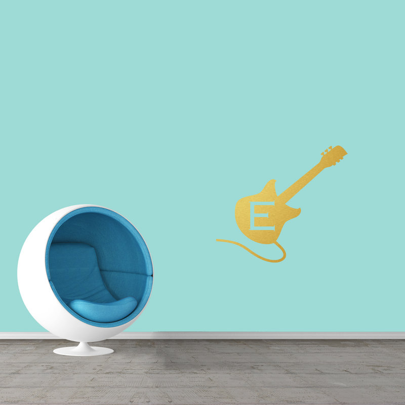 Adhésif décoratif guitare personnalisée, Or, Oui